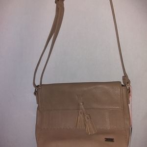 Roxy crossbody faux leather beige bag